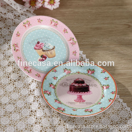 8 Inches Fine New Bone China Porcelain Pie Plate of Ice Cream